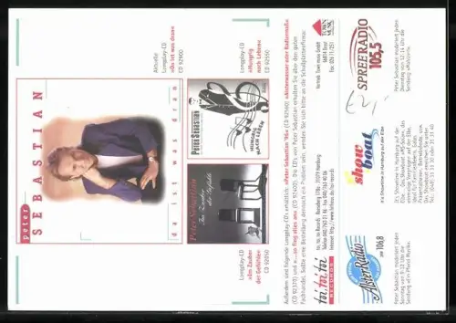 AK Musiker Peter Sebastian lächelt, Autograph