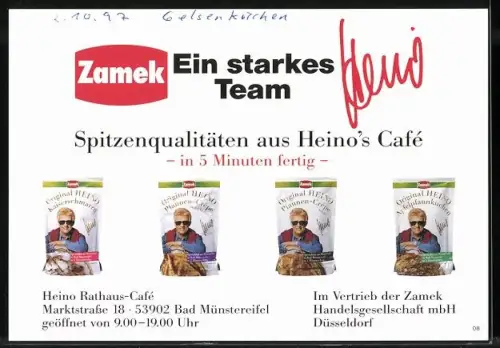 AK Musiker Heino mit Gitarre, Autograph