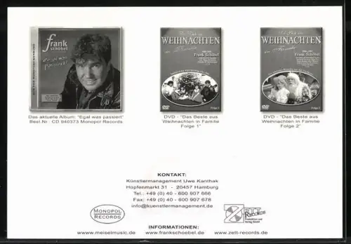 AK Musiker Frank Schöbel im Portrait, Autograph