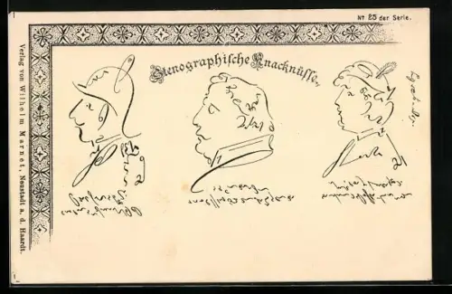 Künstler-AK Stenographische Knacknüsse