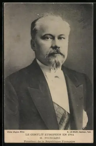 AK M. Poincaré, Président de la République Francaise, Le Conflit Européen en 1914