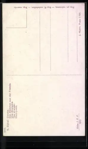 AK Junge Frau mit einer Drehleier