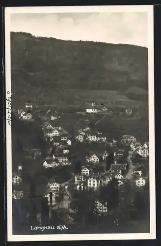 AK Langnau a. A., Totalansicht mit Strasse aus der Vogelschau