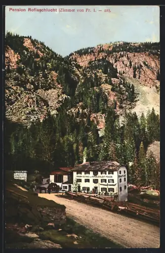 AK Andeer, Pension Roflaschlucht mit Strasse