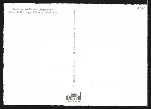 AK Wald /App., Gasthaus-Pension Harmonie mit Nachbargebäuden