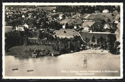 AK Seengen, Schloss Brestenberg am Hallwilersee, Bad u. Kurhaus Schloss Brestenberg vom Flugzeug aus