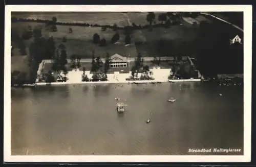 AK Hallwil, Hallwylersee, Fliegeraufnahme vom Strandbad