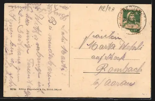 AK Teufen, Totalansicht mit Kirche aus der Vogelschau