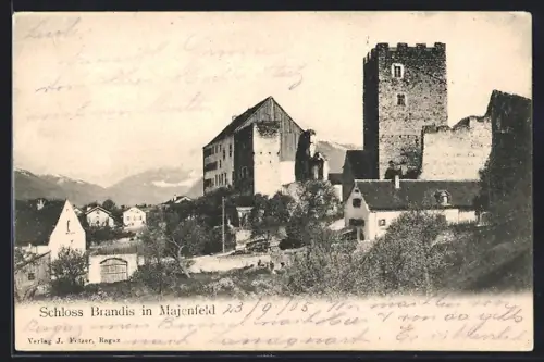 AK Maienfeld, Teilansicht mit Schloss Brandis