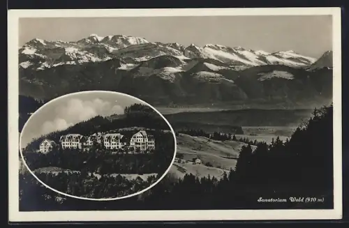 AK Wald /ZH, Sanatorium, Bergpanorama
