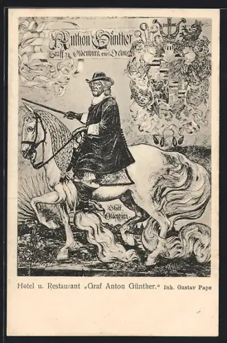 AK Oldenburg / Gr., Gemälde im Hotel - Restaurant Graf Anton Günther