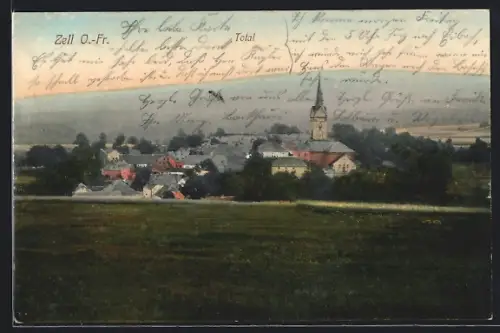 AK Zell / Fichtelgebirge, Ortspanorama