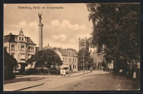 AK Oldenburg / Gr., Strassenpartie am Friedensplatz