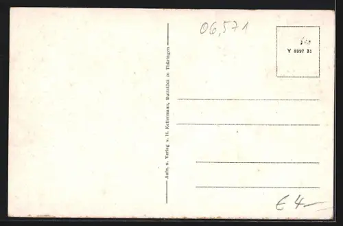 AK Wendelstein / Rossleben, Blick zum Ort mit blühenden Bäumen