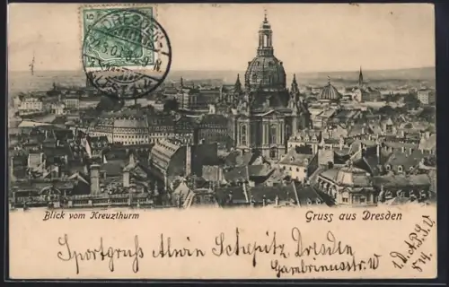 AK Dresden, Blick auf die Frauenkirche