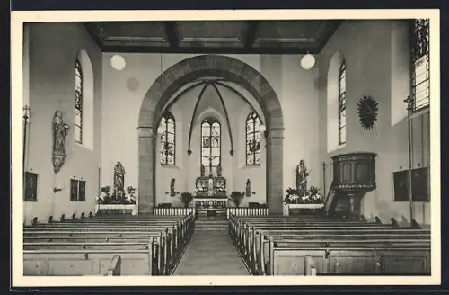 AK Marxheim / Hofheim, Katholische Pfarrkirche St. Georg, Innenansicht