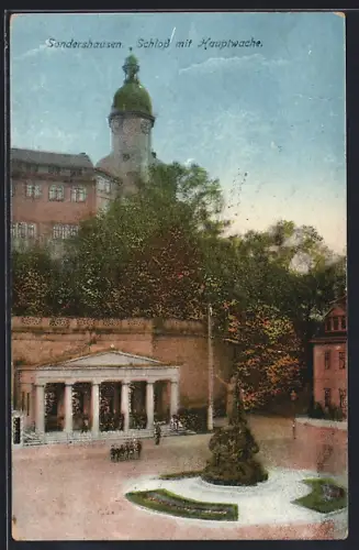 AK Sondershausen / Thüringen, Schloss mit Hauptwache