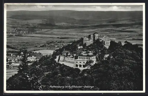 AK Rotenburg / Kyffhäuser, Blick auf die Burg mit Hinterland