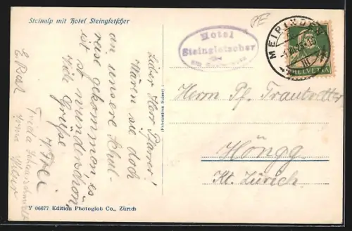 AK Meiringen, Steinalp mit Hotel Steingletscher