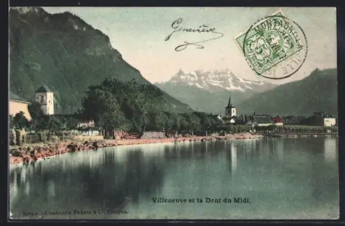 AK Villeneuve /FR, Panorama et la Dent du Midi