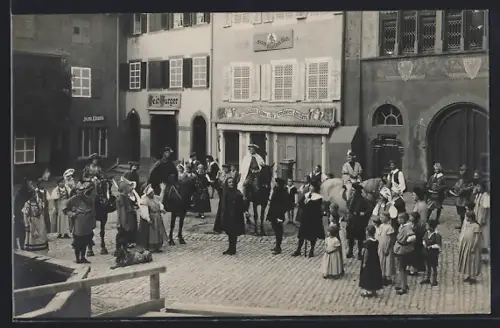 AK Staufen / Breisgau, Faustspiele, Am Gasthaus Zum guten Hirt
