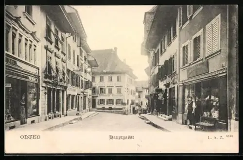 AK Olten, Hauptgasse mit Hotel zum Löwen