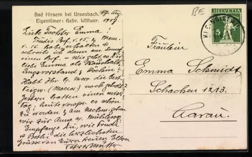 AK Ursenbach, Gasthof Bad Hirsern, Eigentümer Gebr. Wittwer