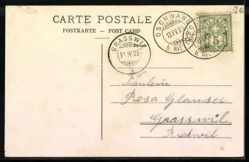 AK Wäckerschwend, Ansicht vom Gasthaus, Teilansicht vom Ort