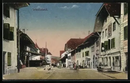 AK Wiedlisbach, Strassenpartie mit Wohngebäuden