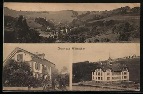 AK Wyssachen, Ortsansicht im Tal