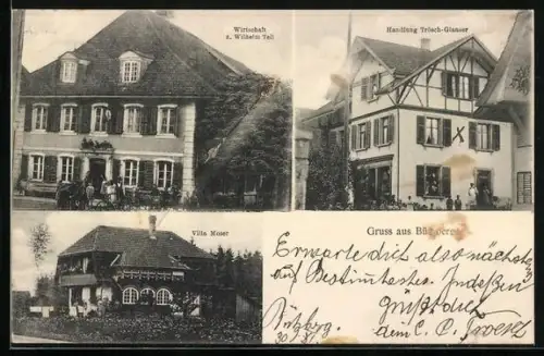 AK Bützberg, Gasthof z. Wilhelm Tell, Handlung Trösch-Glauser, Villa Moser