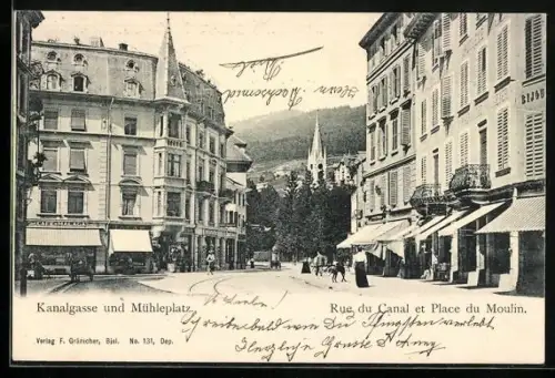 AK Biel, Kanalgasse und Mühleplatz