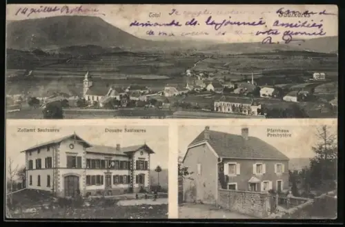 AK Saulxures, Zollamt, Pfarrhaus, Totalansicht