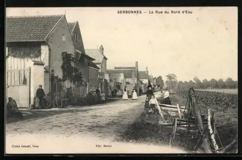 AK Serbonnes, La Rue du Bord d`Eau
