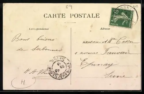 AK Serbonnes, La Rue du Bord d`Eau