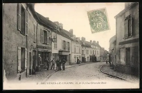 AK Bruyères-Le-Chatel /S. & O., La Grande Rue