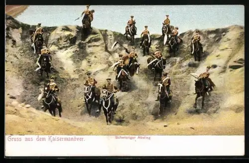 AK Schwieriger Abstieg der Soldaten im Kaisermanöver