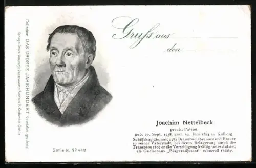 AK Porträt von Joachim Nettelbeck, Preussischer Patriot