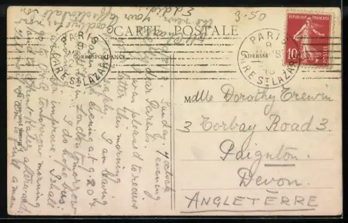 AK Paris, La Crue de la Seine 1910, visite présidentielle aux sinistrés en barque