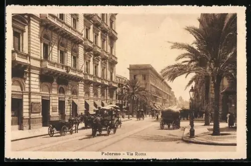 AK Palermo, Blick in die Via Roma