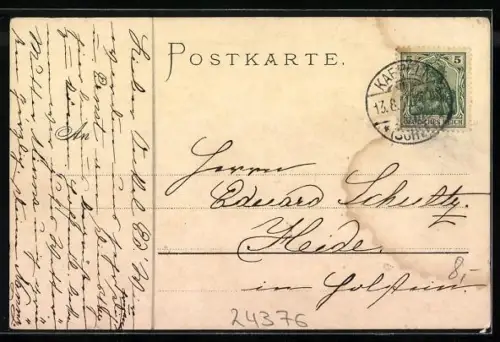 Künstler-AK Carl Biese: Kappeln / Schlei, Uferpartie mit Kirche