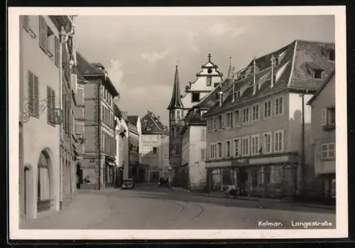 AK Kolmar, Langestrasse, Geschäfte