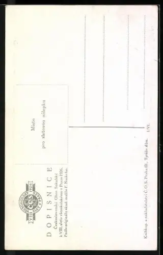 AK Prag, Junger Turner geht auf das Sokol-Sportfest 1926