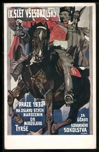 Künstler-AK Praha, IX. Slet Vsesokolsky 1932