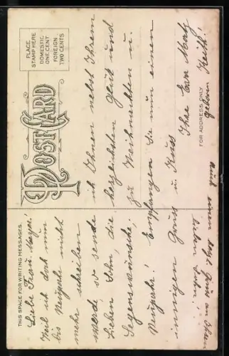 AK Wand-Blumenuhr mit Glücksklee, Neujahrsgruss