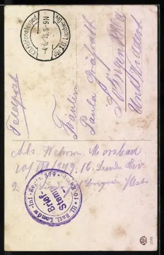 Künstler-AK P. O. Engelhard (P.O.E.): Mädchen liest Geschwistern einen Brief vor