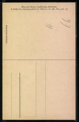 Künstler-AK H. Hoffmann: Grünfutter-Einfuhr auf dem Schwarzwaldhof