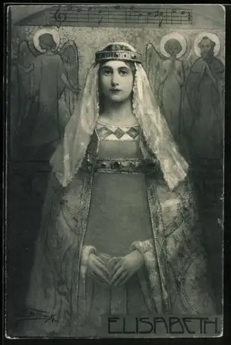Künstler-AK sign. H. Schlimarski: Elisabeth, Heilige