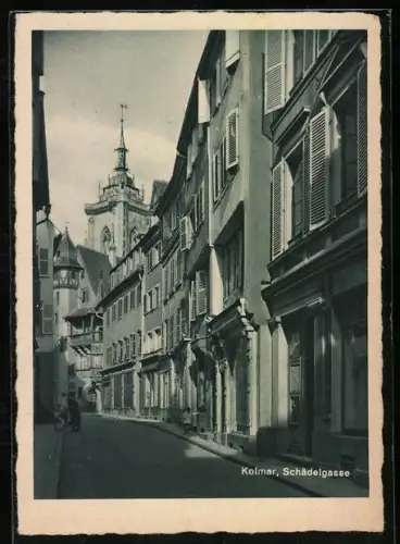 AK Kolmar, Strassenpartie in der Schädelgasse