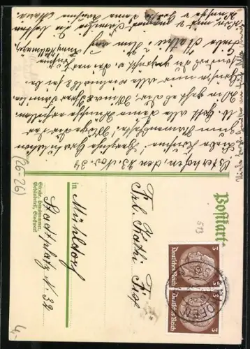 Künstler-AK Handgemalt: Segelboot